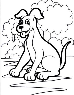 Köpek boyama sayfası, Dog coloring page, Köpek Anahattı Çiz, 