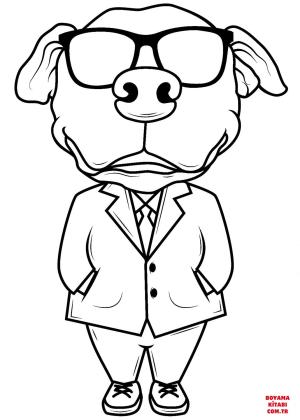 Köpek boyama sayfası, Dog coloring page, , dogs anthropomorphic dog wearing suit and sunglasses 