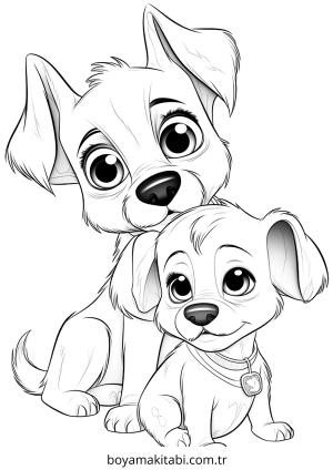 Köpek boyama sayfası – boyama çalışması, yaratıcılığı geliştirir