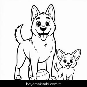 Köpek boyama sayfası – evde etkinlik, ücretsiz yazdır