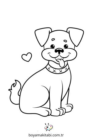 Köpek boyama sayfası – keyifli zaman, renkli çizimler