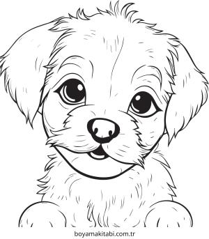 Köpek boyama sayfası – eğlenceli etkinlik, el becerilerini geliştirir