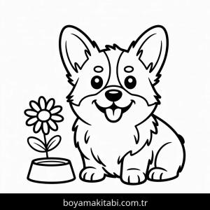 Köpek boyama sayfası – okul öncesi, evde etkinlik