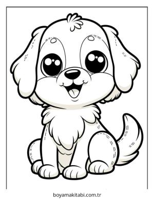 Köpek boyama sayfası – okul öncesi, evde etkinlik