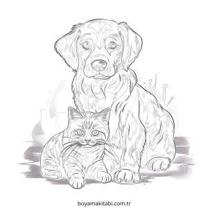 Köpek boyama sayfası – çizgi film temalı, basit çizim
