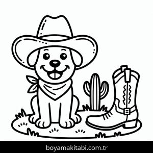 Köpek boyama sayfası – kolay boyama, eğitici aktivite