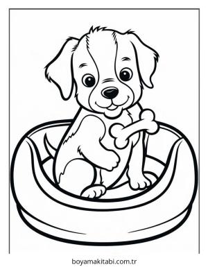 Köpek boyama sayfası – sevimli karakter, sanatsal çalışma