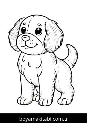 Köpek boyama sayfası – evde etkinlik, ücretsiz yazdır