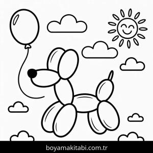 Köpek boyama sayfası – eğlenceli etkinlik, el becerilerini geliştirir