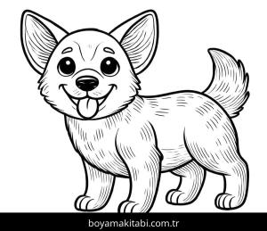 Köpek boyama sayfası – çocuklar için, çizgi film temalı