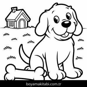 Köpek boyama sayfası – boyama çalışması, yaratıcılığı geliştirir