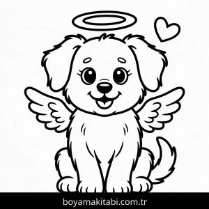 Köpek boyama sayfası – sevimli karakter, sanatsal çalışma