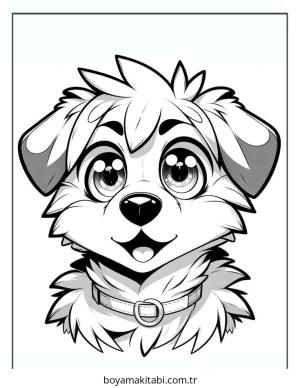 Köpek boyama sayfası – sevimli karakter, sanatsal çalışma