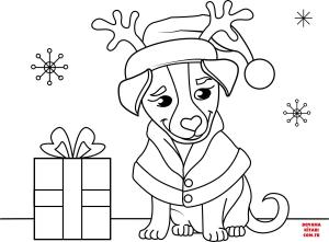 Köpek boyama sayfası, Dog coloring page, , dogs christmas puppy 