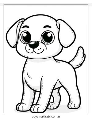 Köpek boyama sayfası – boyama etkinliği, çocuk aktivitesi