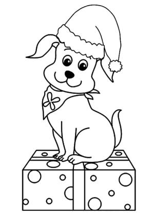 Köpek boyama sayfası, Dog coloring page, Noel Köpeğini Çiz, 