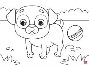 Köpek boyama sayfası, Dog coloring page, , dogs pug 