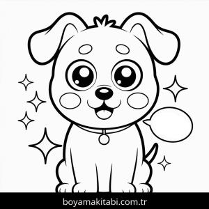 Köpek boyama sayfası – el becerilerini geliştirir, boyama çalışması