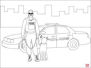 Köpek boyama sayfası, Dog coloring page, , dogs police 