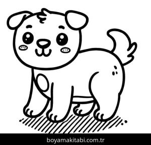 Köpek boyama sayfası – boyama etkinliği, çocuk aktivitesi