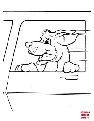 Köpek boyama sayfası, Dog coloring page, , dogs dog in the car 