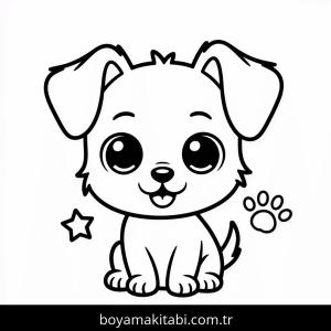 Köpek boyama sayfası – çocuk aktivitesi, PDF indir