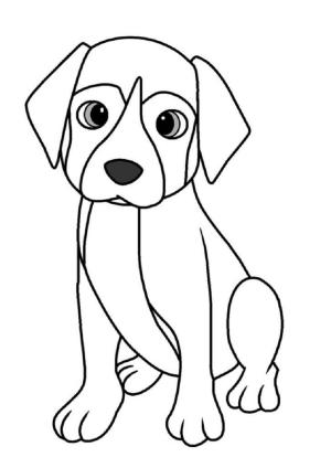 Köpek boyama sayfası, Dog coloring page, Basit Köpek, 