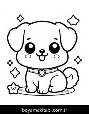 Köpek boyama sayfası – PDF indir, sevimli karakter
