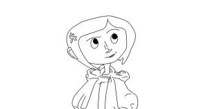 Koralin boyama sayfası,  coloring page, Güzel Coraline, 