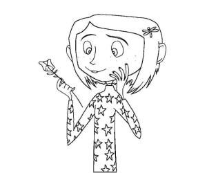 Koralin boyama sayfası,  coloring page, Güllü Coraline, 