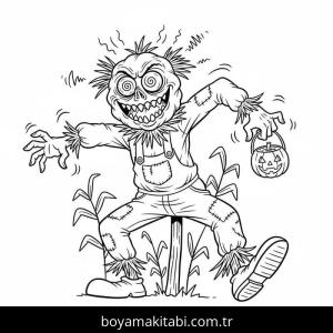 Korkuluk boyama sayfası – eğitici aktivite, yaratıcılık