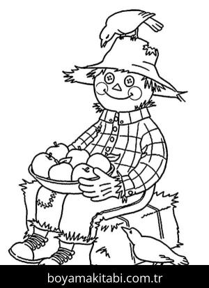 Korkuluk boyama sayfası – yaratıcılığı geliştirir, keyifli zaman