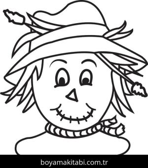 Korkuluk boyama sayfası – boyama etkinliği, çocuk aktivitesi