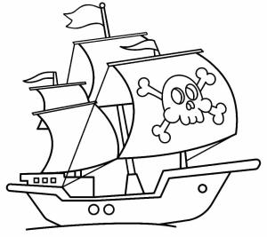 Korsan Gemisi boyama sayfası,  coloring page, İyi Korsan Gemisi Sevimli, 