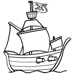 Korsan Gemisi boyama sayfası,  coloring page, Basit Korsan Gemisi, 