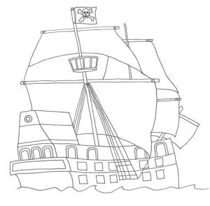 Korsan Gemisi boyama sayfası,  coloring page, Korsan Gemisi Yazdırılabilir Resim, 