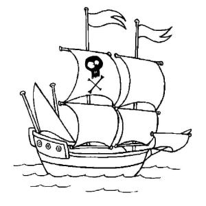 Korsan Gemisi boyama sayfası,  coloring page, Güzel sevimli Korsan Gemisi, 