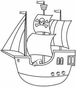 Korsan Gemisi boyama sayfası,  coloring page, Çocuklar için Korsan Gemisi Sevimli, 