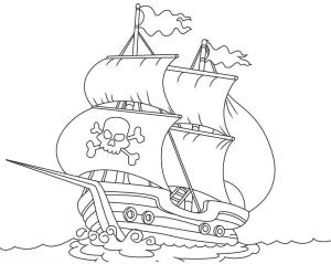 Korsan Gemisi boyama sayfası,  coloring page, ücretsiz Vintage Korsan Gemisi, 