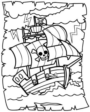 Korsan Gemisi boyama sayfası,  coloring page, Bedava Bir Korsan Gemisi, 