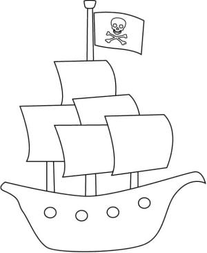 Korsan Gemisi boyama sayfası,  coloring page, Çok Basit Korsan Gemisi, 