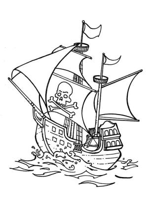 Korsan Gemisi boyama sayfası,  coloring page, Korsan Gemisinin ücretsiz resmi, 