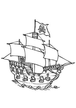 Korsan Gemisi boyama sayfası,  coloring page, Korsan Gemisi Resmi, 