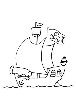 Korsan Gemisi boyama sayfası,  coloring page, Çok Kolay Korsan Gemisi, 