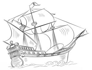 Korsan Gemisi boyama sayfası,  coloring page, Korsan Gemisi Yanlısı, 