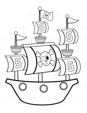 Korsan Gemisi boyama sayfası,  coloring page, Kolay Korsan Gemisi, 