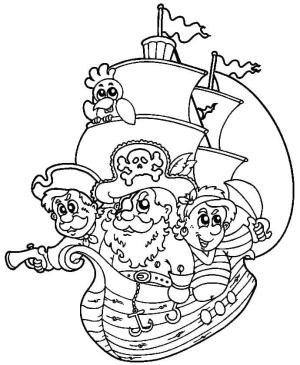 Korsan Gemisi boyama sayfası,  coloring page, Karikatür Korsan Gemisi, 