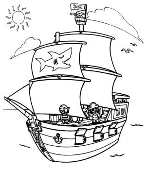 Korsan Gemisi boyama sayfası,  coloring page, Küçük Korsan Gemisi, 