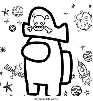 Korsan boyama sayfası – PDF indir, sevimli karakter