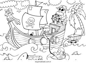 Korsan boyama sayfası – keyifli zaman, renkli çizimler